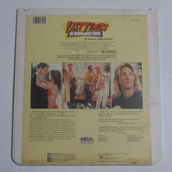 Fast Times at Ridgemont High Vintage 80s Video Disc 1983 Sean Penn Untested - Picture 2 of 2